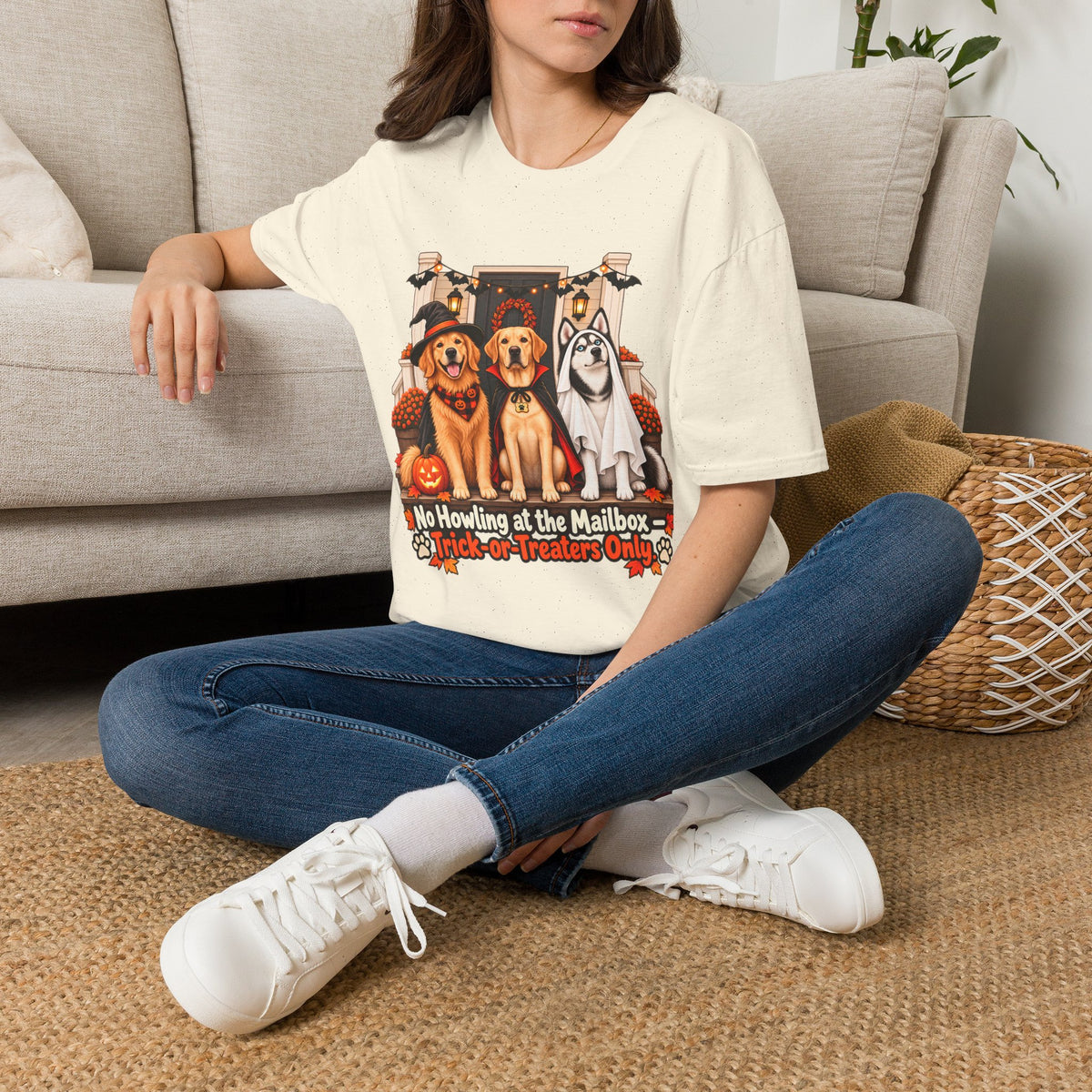 No Howling at the Mailbox Halloween Dogs T-Shirt | Trick or Treaters Only