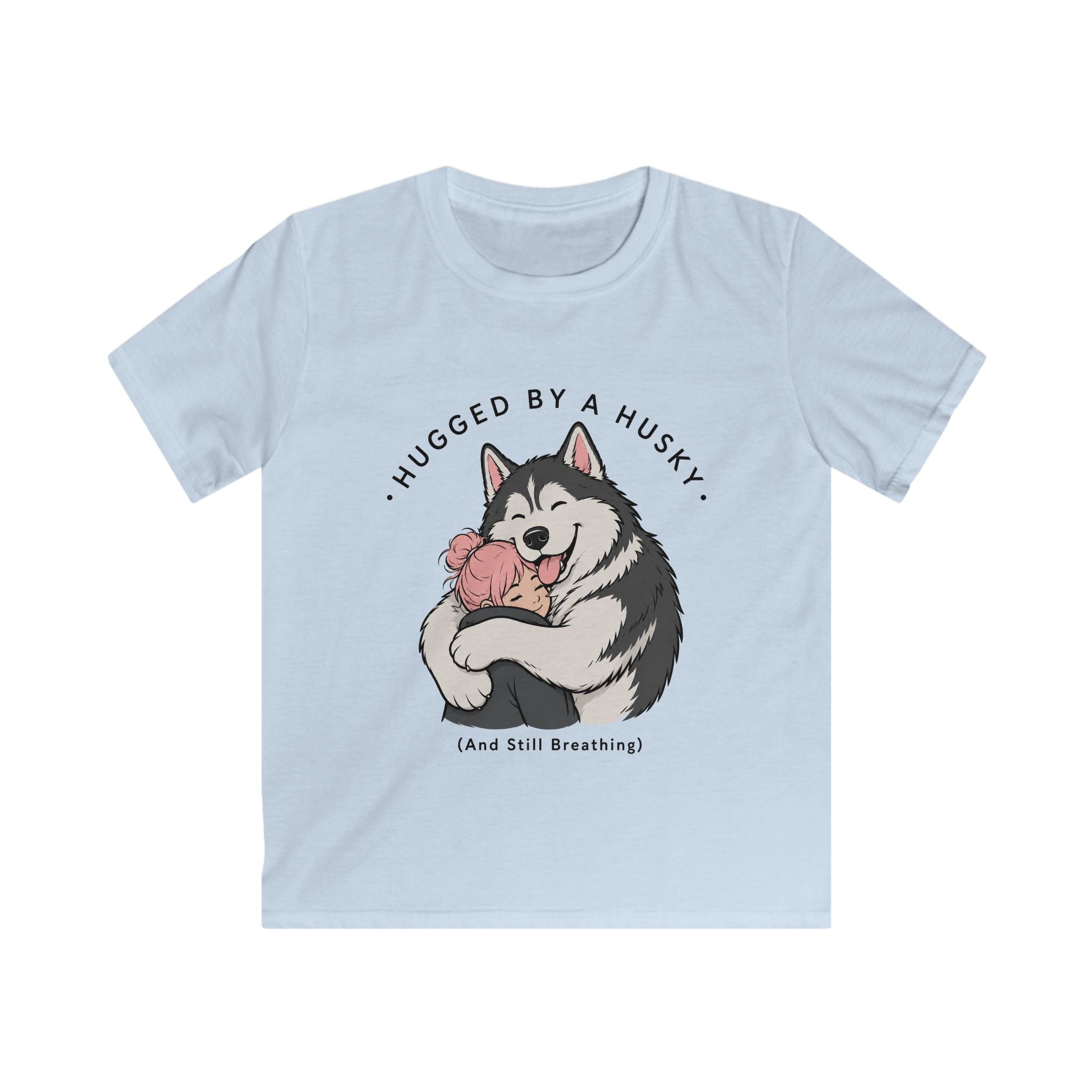 Hugged By A Husky Kids Tee