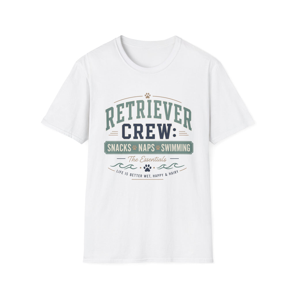 Retriever Crew Snacks Naps Swimming T-Shirt