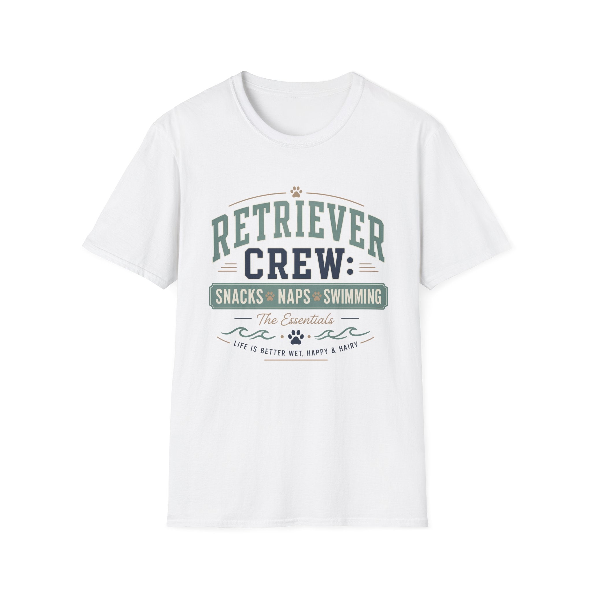 Retriever Crew Snacks Naps Swimming T-Shirt