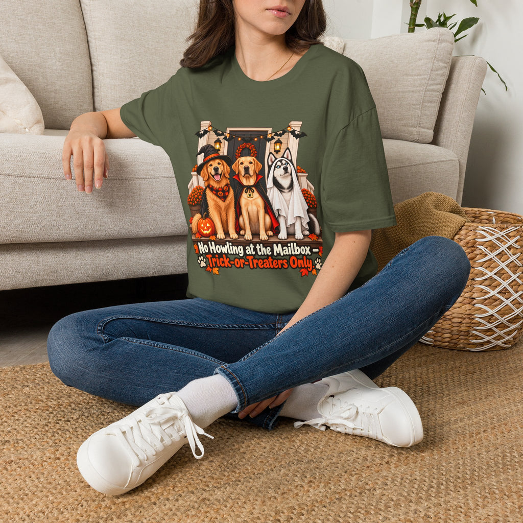 No Howling at the Mailbox Halloween Dogs T-Shirt | Trick or Treaters Only