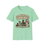 Growing Into Trouble Dogs Halloween T-Shirt | Pumpkin Orange Crew Tee