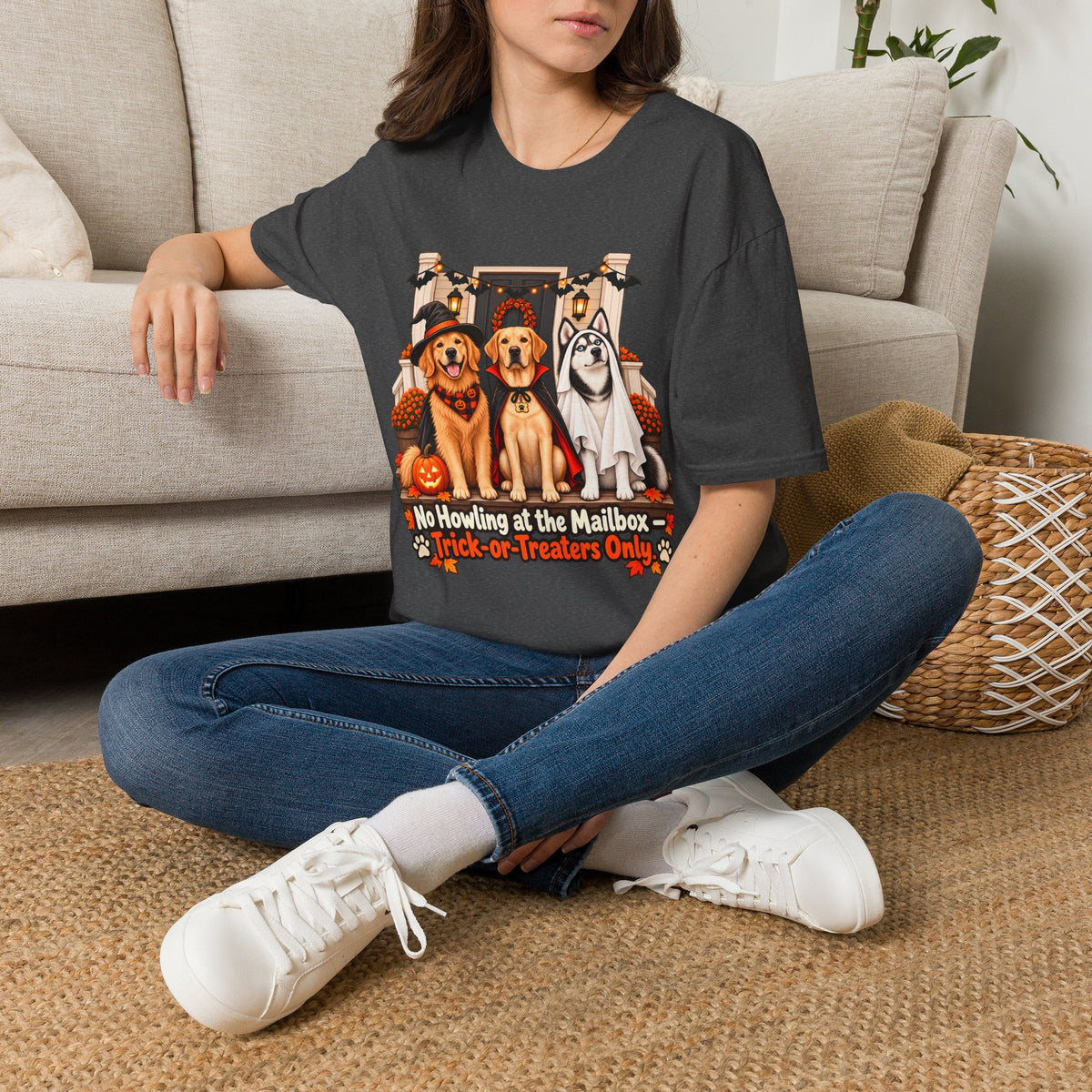 No Howling at the Mailbox Halloween Dogs T-Shirt | Trick or Treaters Only