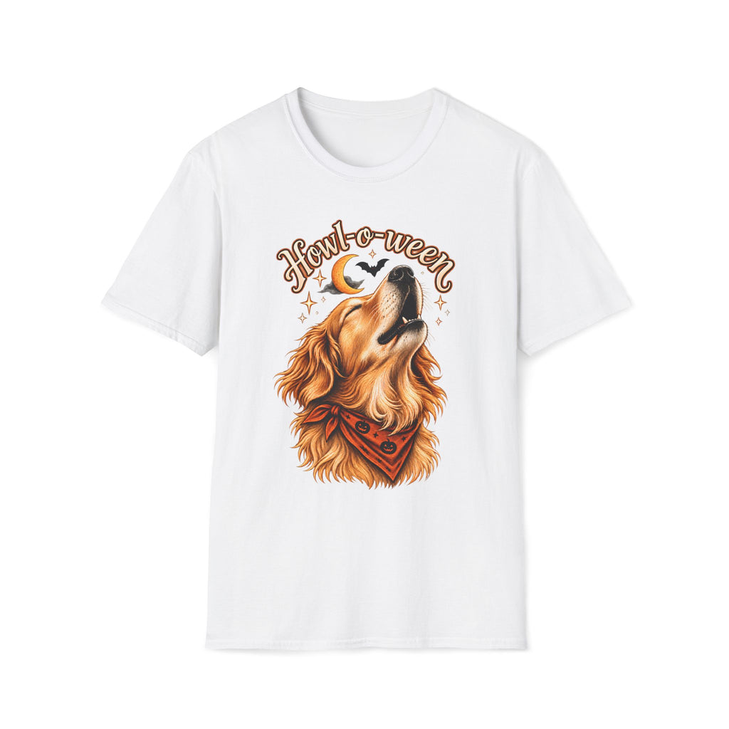 Howl-o-ween Dog Howling T-Shirt | Halloween Golden Retriever Tee