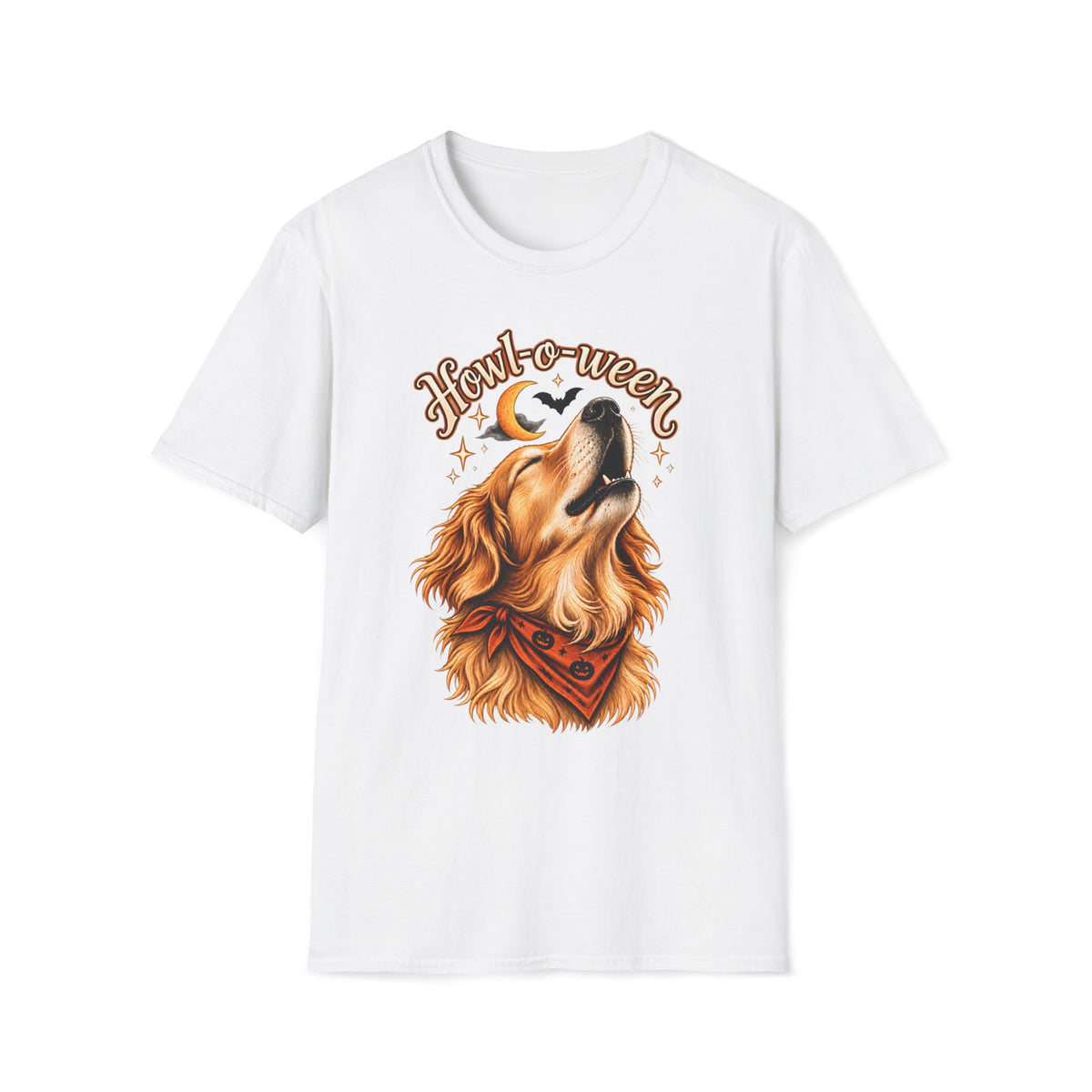 Howl-o-ween Dog Howling T-Shirt | Halloween Golden Retriever Tee