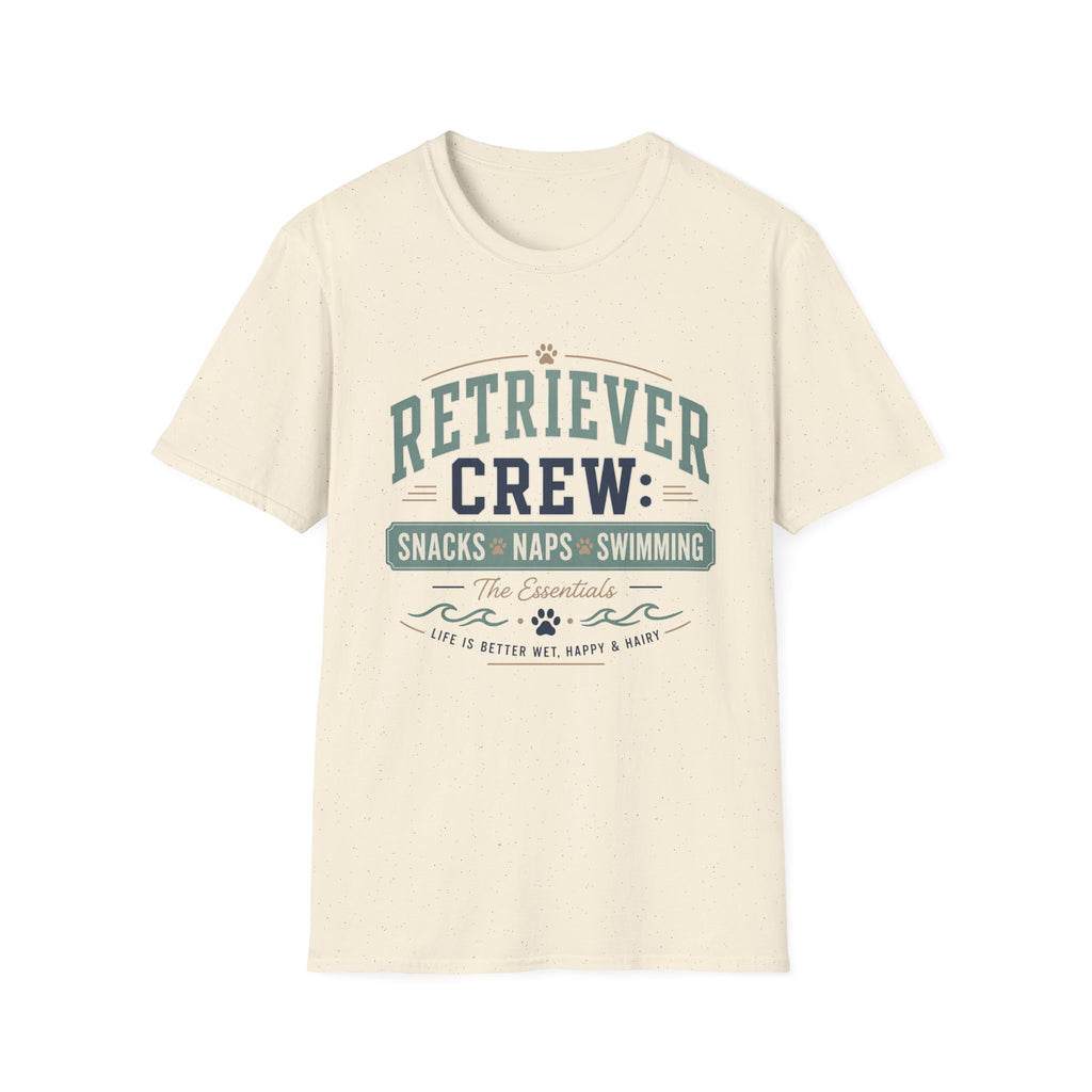 Retriever Crew Snacks Naps Swimming T-Shirt