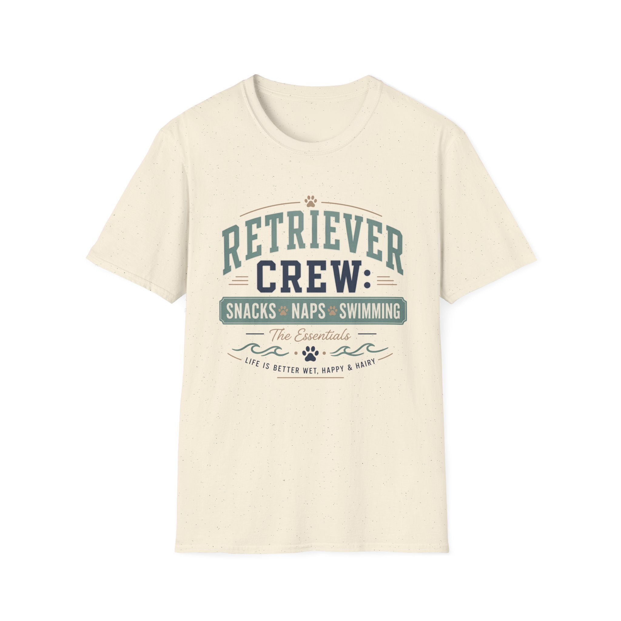 Retriever Crew Snacks Naps Swimming T-Shirt