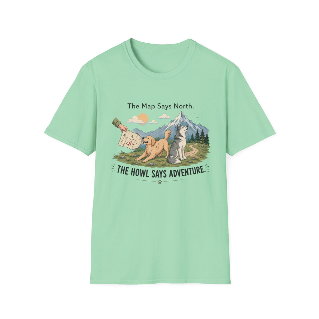 The Map Say North The Howl Say Adventure T-Shirt