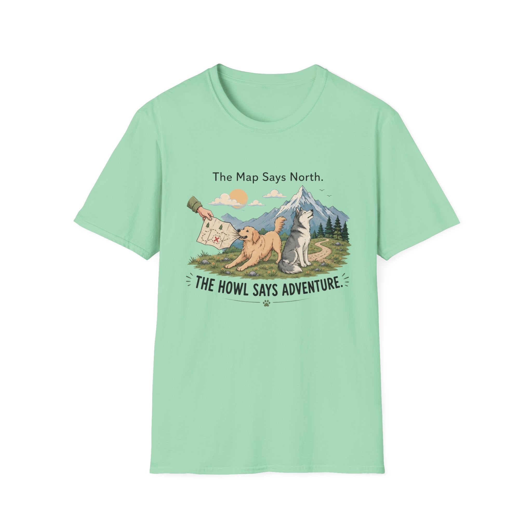 The Map Say North The Howl Say Adventure T-Shirt