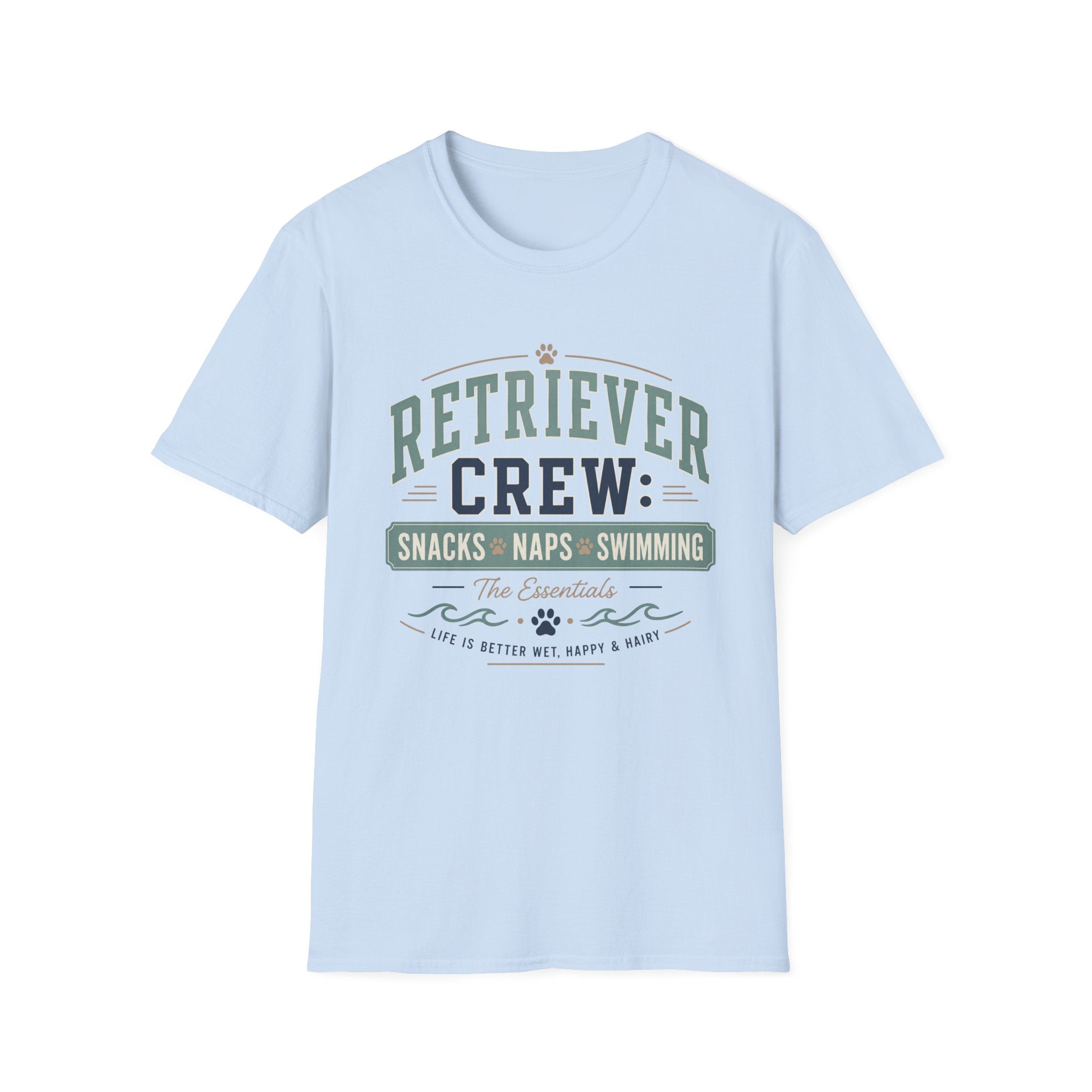 Retriever Crew Snacks Naps Swimming T-Shirt