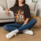No Tricks All Treats Dogs Halloween T-Shirt | Cute Dog Pumpkin Costume Tee