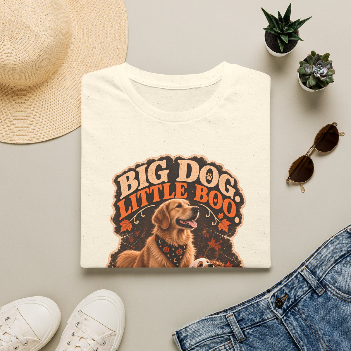 Big Dog Little Boo Golden Retriever Mom & Pup T-Shirt | Halloween Dog Design