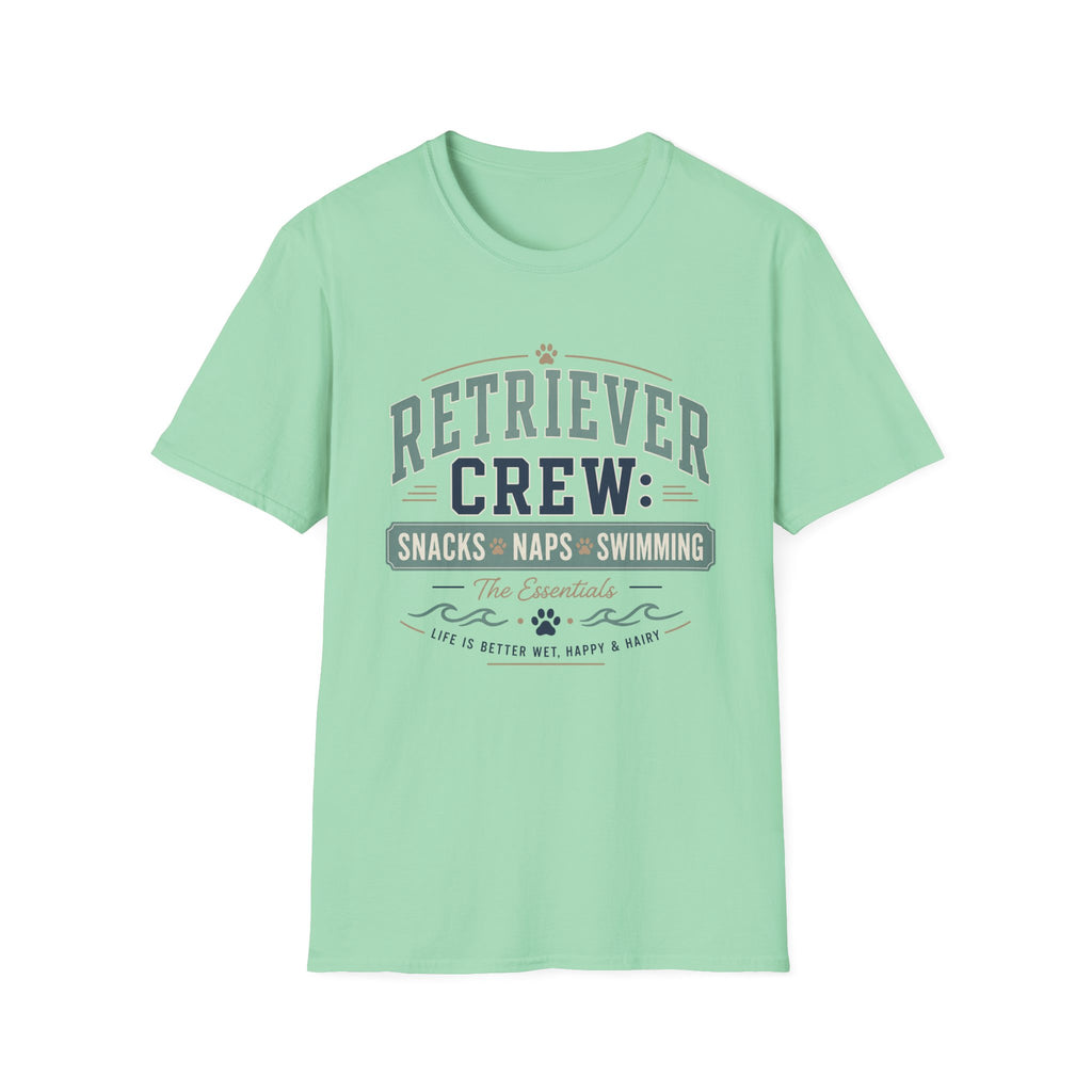 Retriever Crew Snacks Naps Swimming T-Shirt