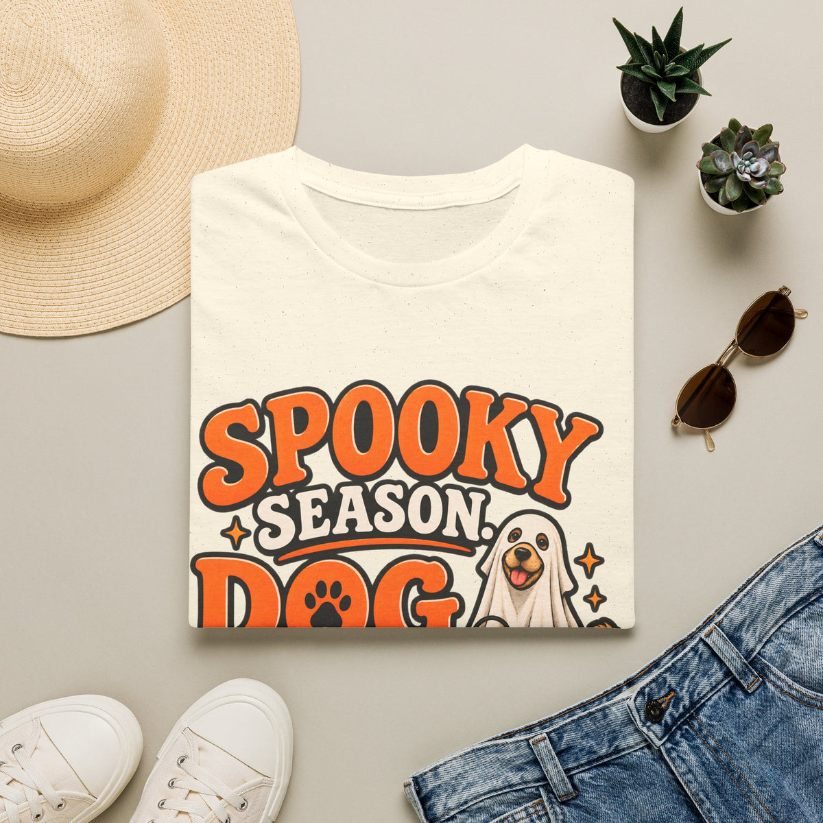 Spooky Season Dog T-Shirt | Halloween Ghost Pup Graphic Tee
