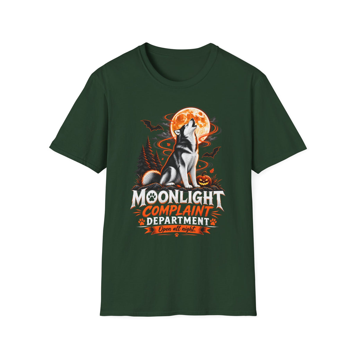 Moonlight Complaint Department T-Shirt | Howl at Night Halloween Wolf Tee