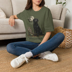 Black Labrador in Graveyard T-Shirt | Moon, Bats, Halloween Dog