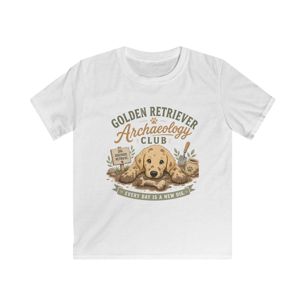 Golden Retriever Archaeology Club Kids Tee