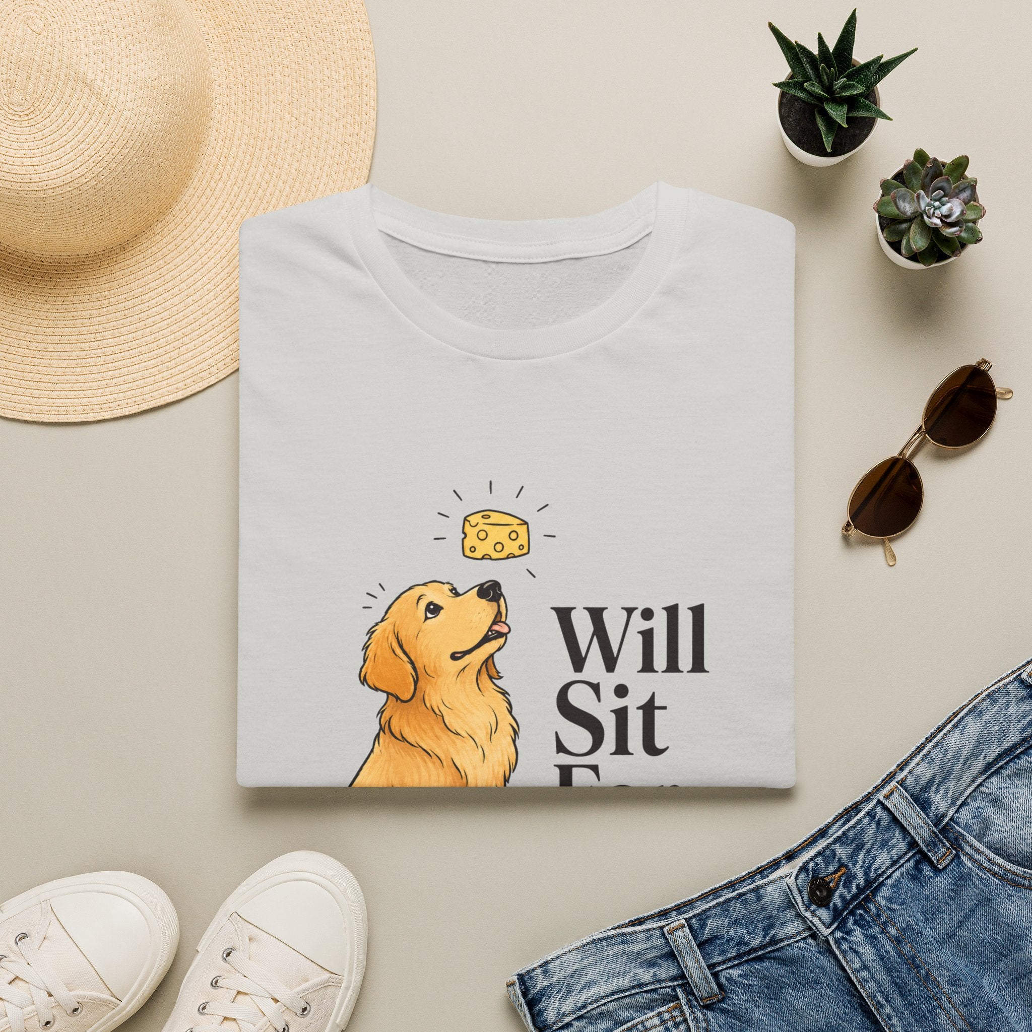 Will Sit For Cheese T-Shirt