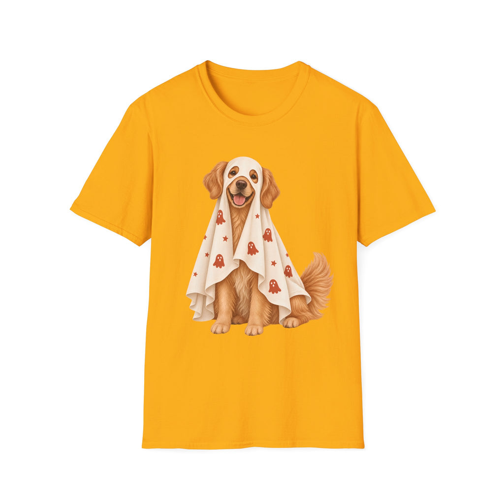 Super Cute Golden Ghost T-Shirt | Halloween Dog Ghost Design
