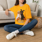 Boo-tiful Golden & Labrador Friendship T-Shirt | Halloween Dog Ghost Design