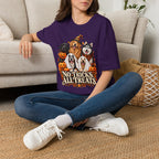 No Tricks All Treats Dogs Halloween T-Shirt | Cute Dog Pumpkin Costume Tee