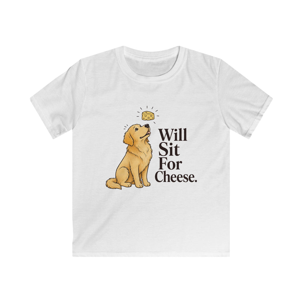 Will Sit For Cheese Kids Tee
