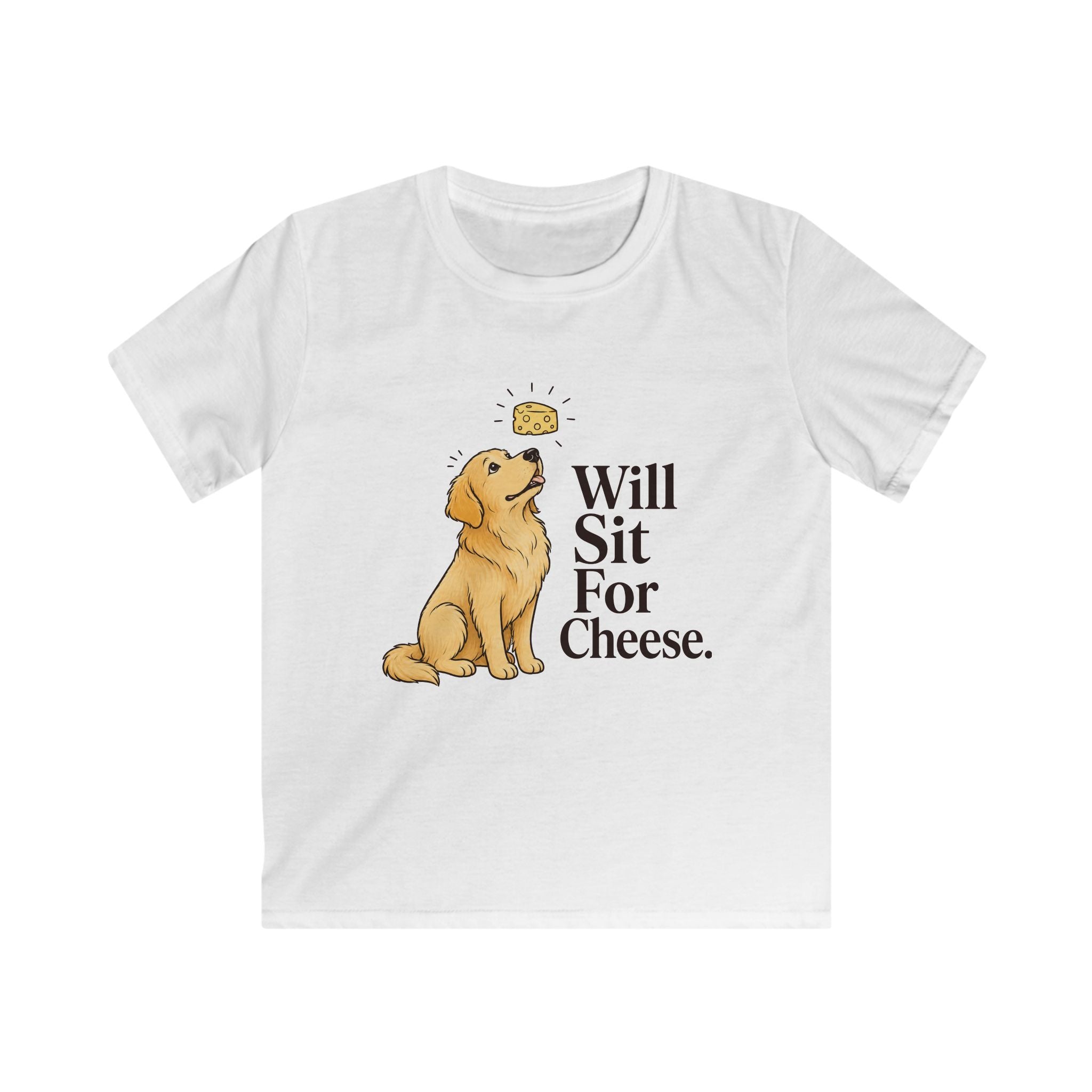 Will Sit For Cheese Kids Tee