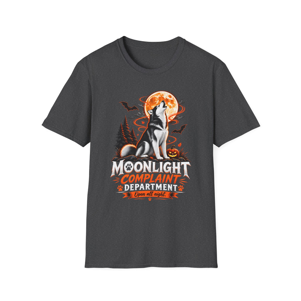 Moonlight Complaint Department T-Shirt | Howl at Night Halloween Wolf Tee