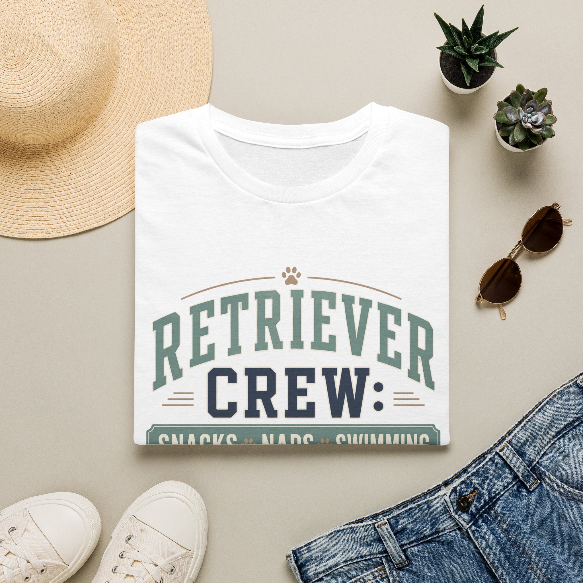 Retriever Crew Snacks Naps Swimming T-Shirt