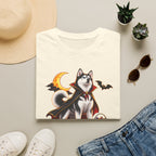 Husky Vampire Halloween Howl-O-Ween Supervisor T-Shirt | Spooky Dog Tee