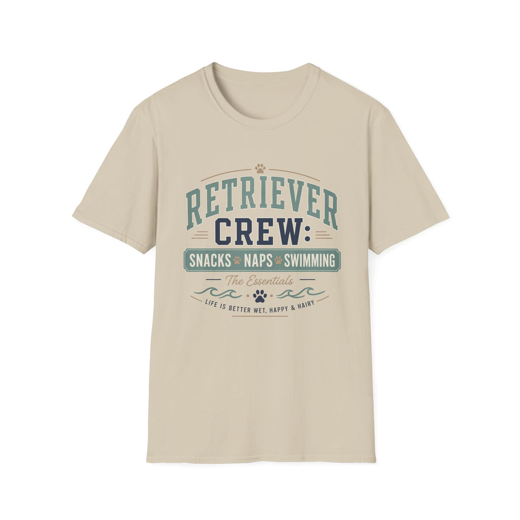 Retriever Crew Snacks Naps Swimming T-Shirt