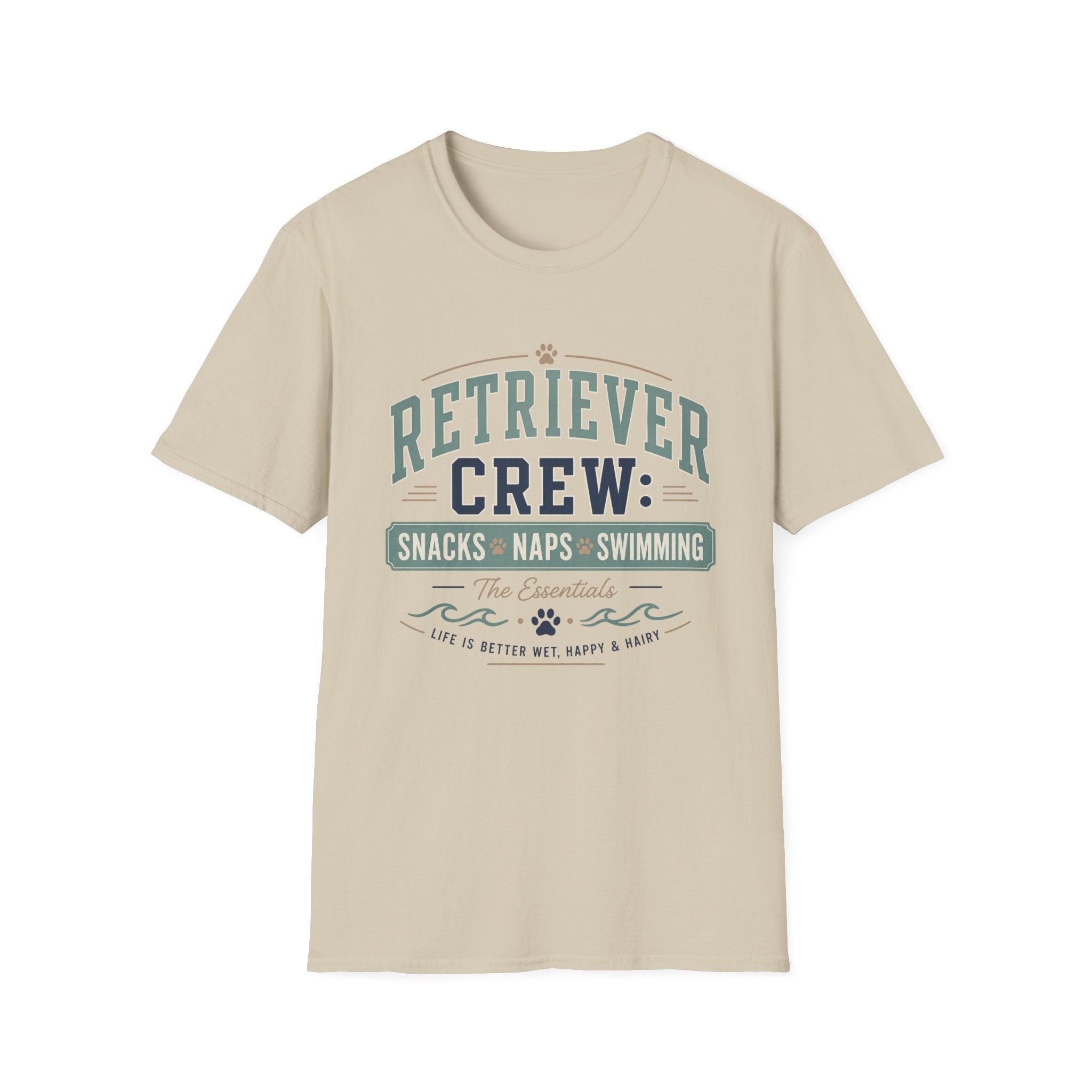 Retriever Crew Snacks Naps Swimming T-Shirt