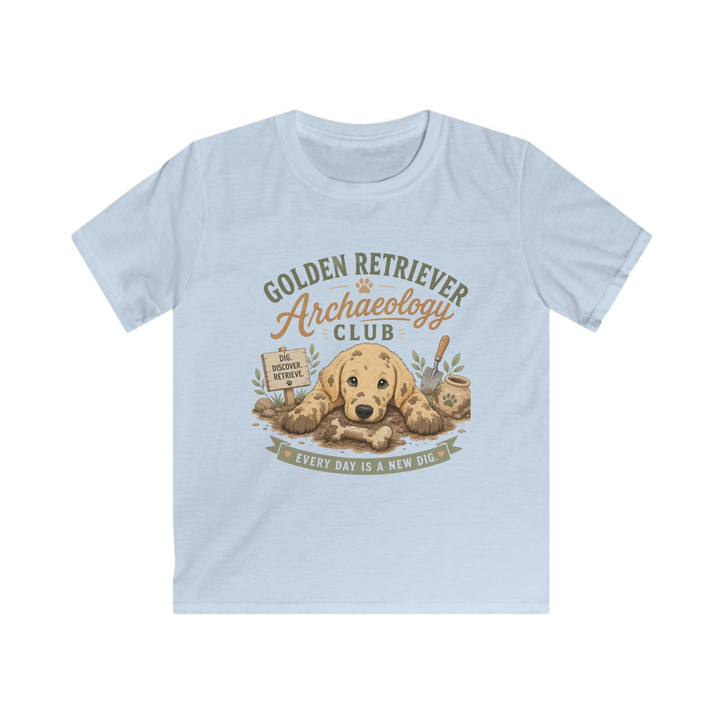 Golden Retriever Archaeology Club Kids Tee