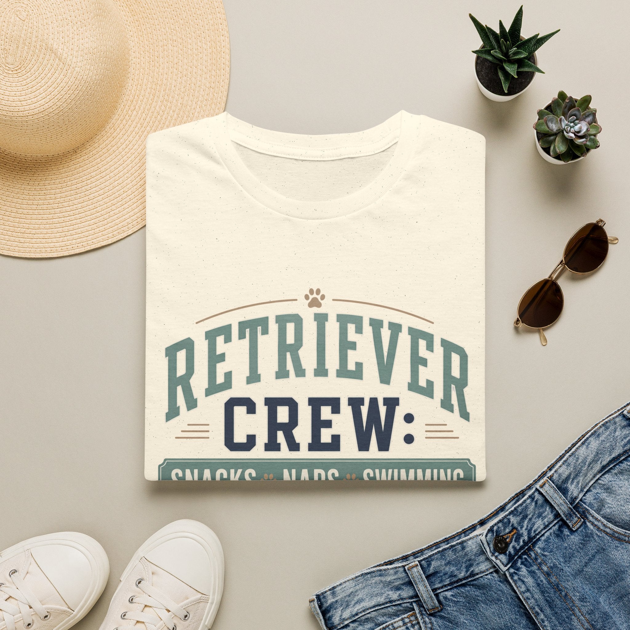 Retriever Crew Snacks Naps Swimming T-Shirt