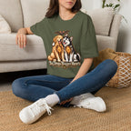 Big Dogs Bigger Hearts T-Shirt | Golden Retriever & Husky Skeleton Chest Illustration