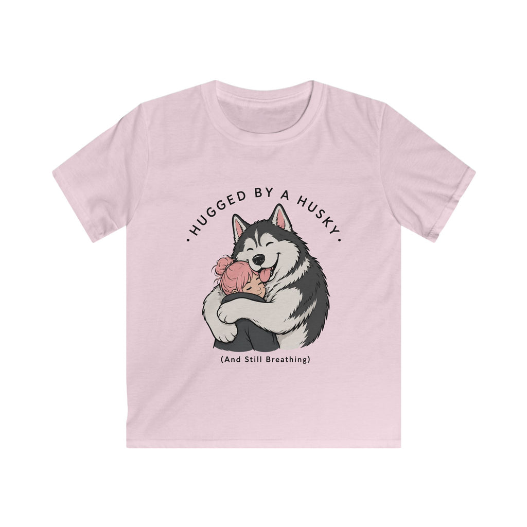 Hugged By A Husky Kids Tee