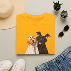 Boo-tiful Golden & Labrador Friendship T-Shirt | Halloween Dog Ghost Design