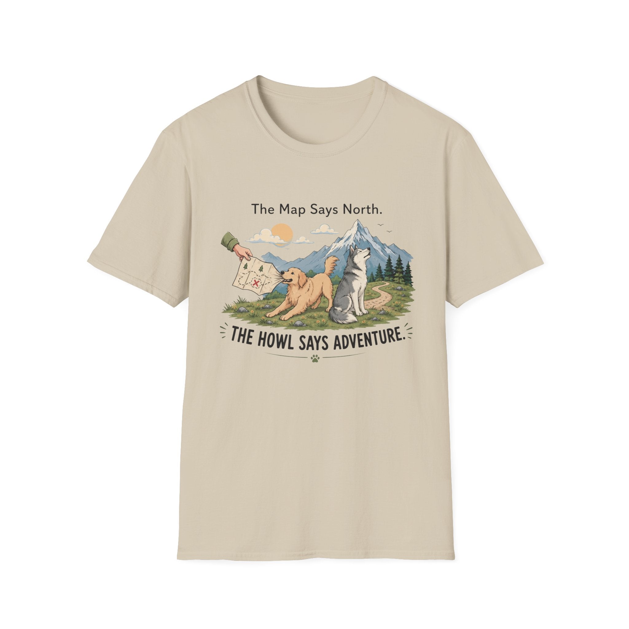 The Map Say North The Howl Say Adventure T-Shirt