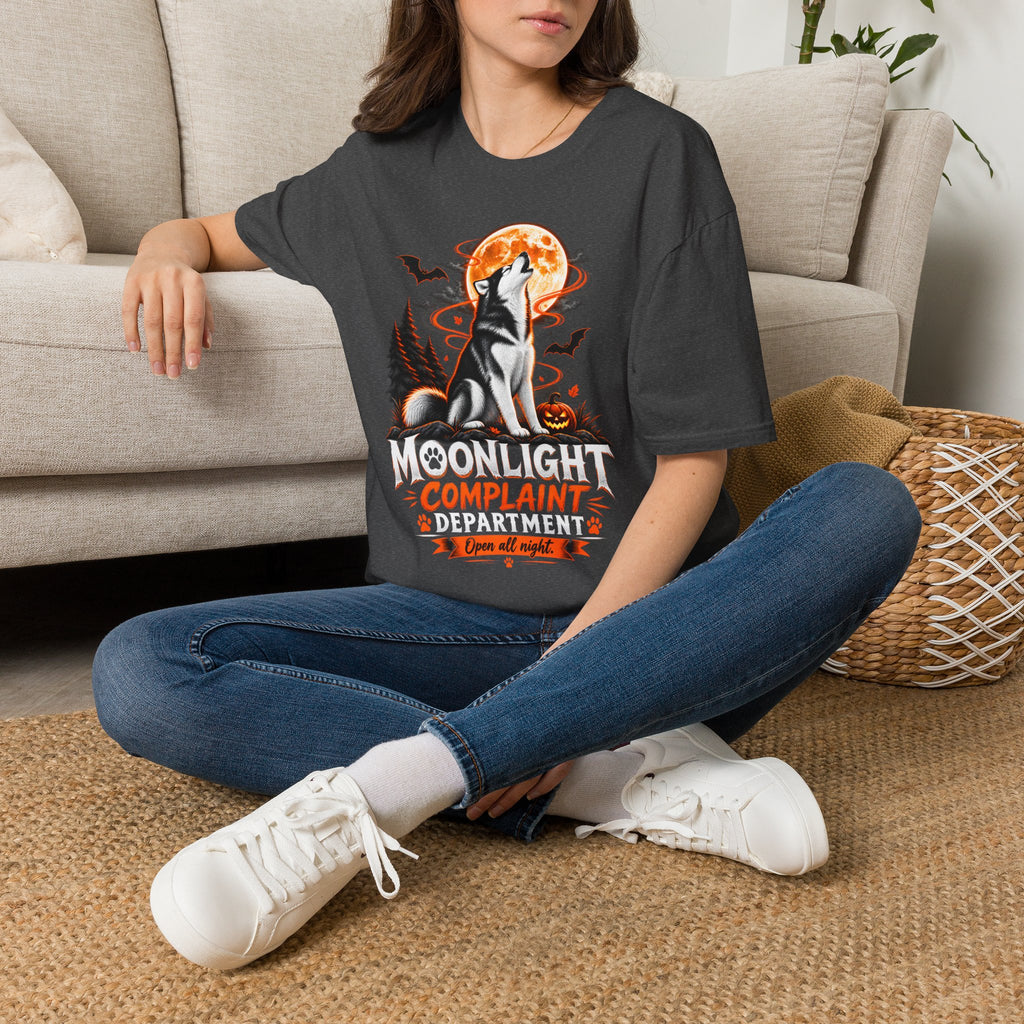 Moonlight Complaint Department T-Shirt | Howl at Night Halloween Wolf Tee