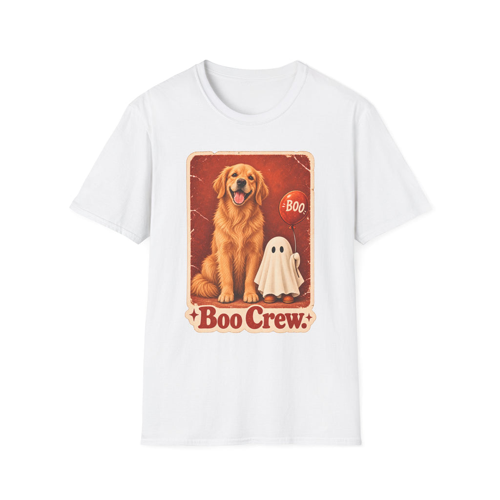 Golden Retriever Boo Crew T-Shirt | Halloween Dog Ghost Design