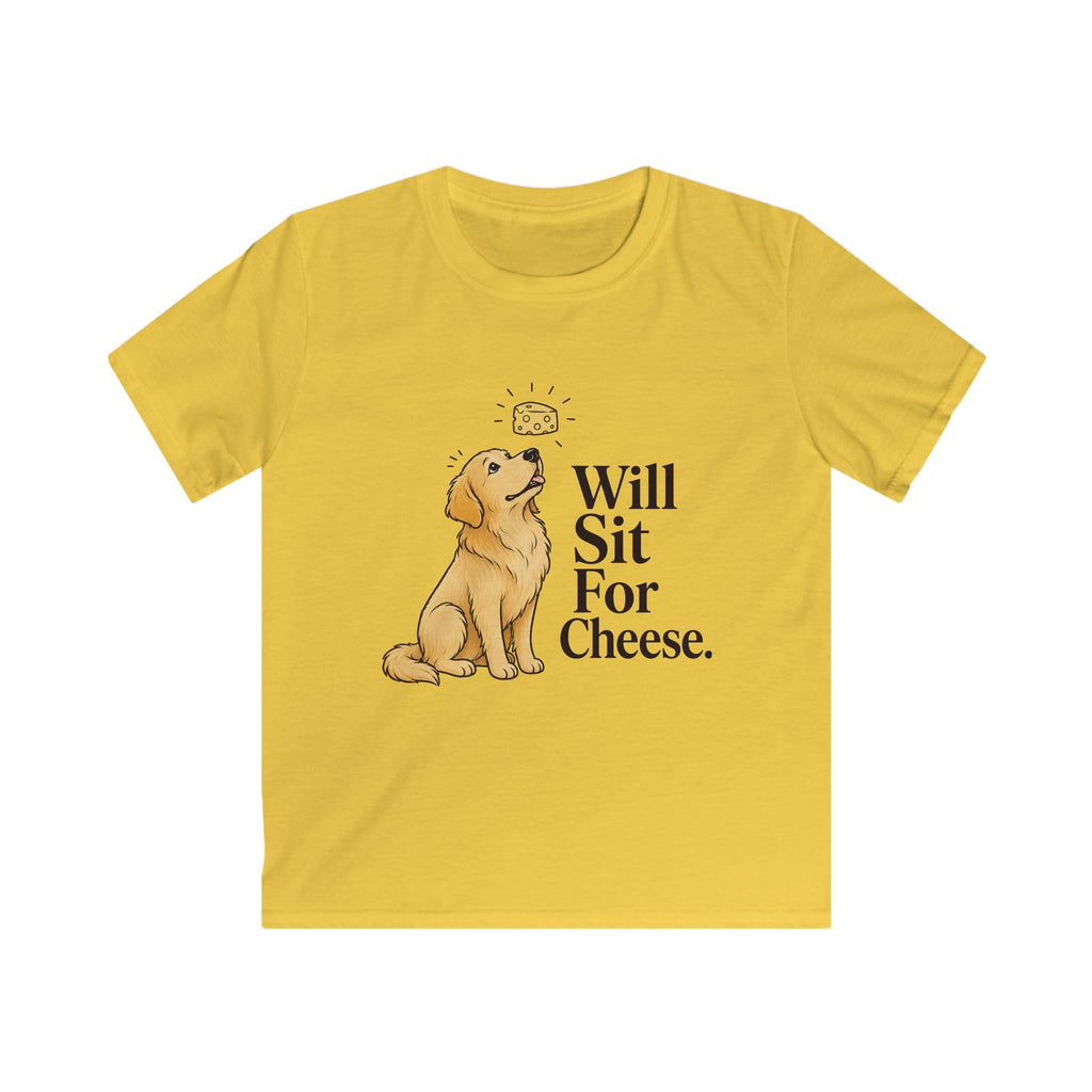 Will Sit For Cheese Kids Tee