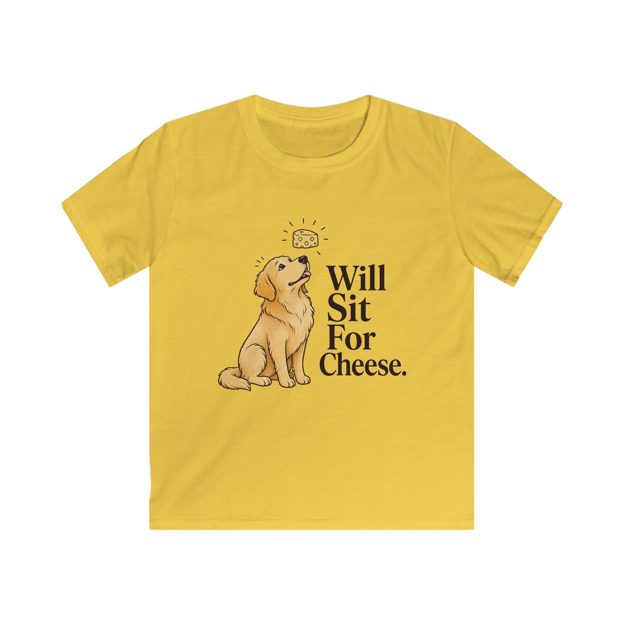Will Sit For Cheese Kids Tee