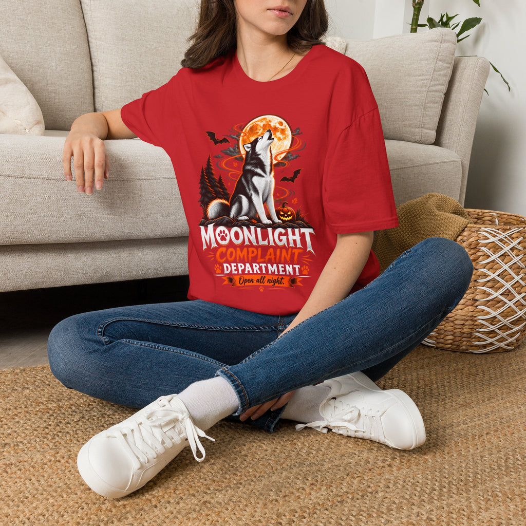 Moonlight Complaint Department T-Shirt | Howl at Night Halloween Wolf Tee