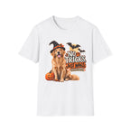 No Tricks Just Wags Dog Halloween T-Shirt | Golden Retriever, Pumpkin