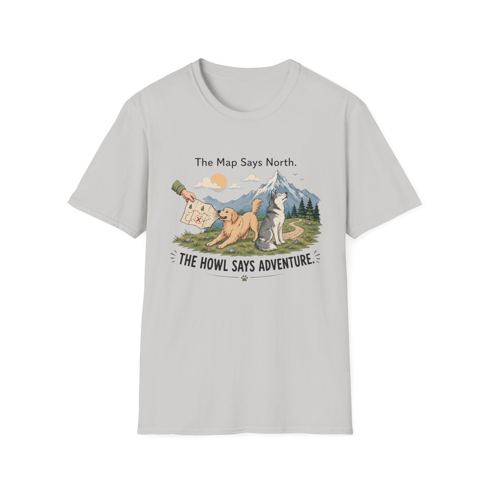 The Map Say North The Howl Say Adventure T-Shirt