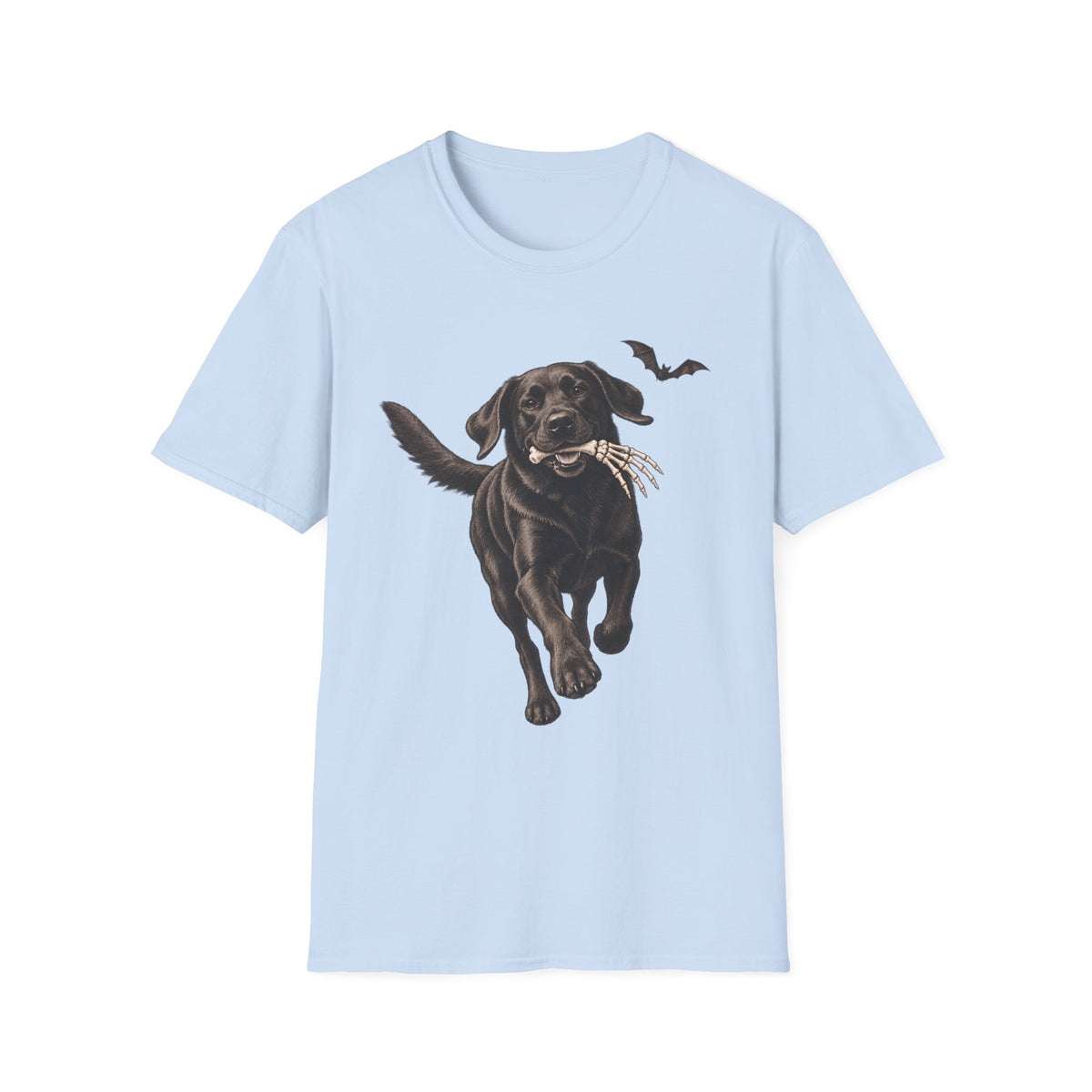 Fetch the Bones Black Labrador T-Shirt | Halloween Dog Ghost Design