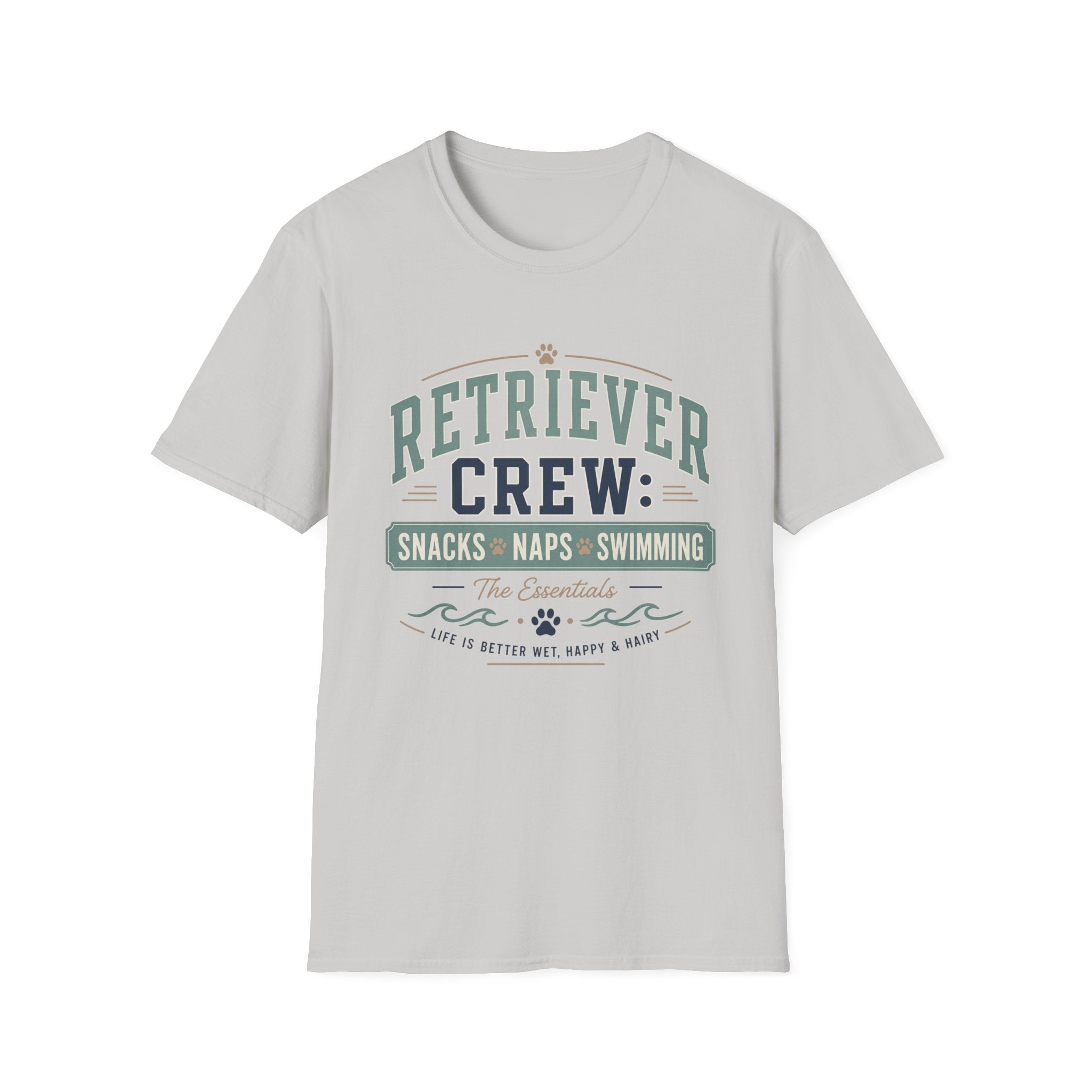 Retriever Crew Snacks Naps Swimming T-Shirt