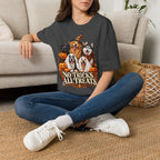 No Tricks All Treats Dogs Halloween T-Shirt | Cute Dog Pumpkin Costume Tee