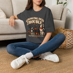 Growing Into Trouble Dogs Halloween T-Shirt | Pumpkin Orange Crew Tee