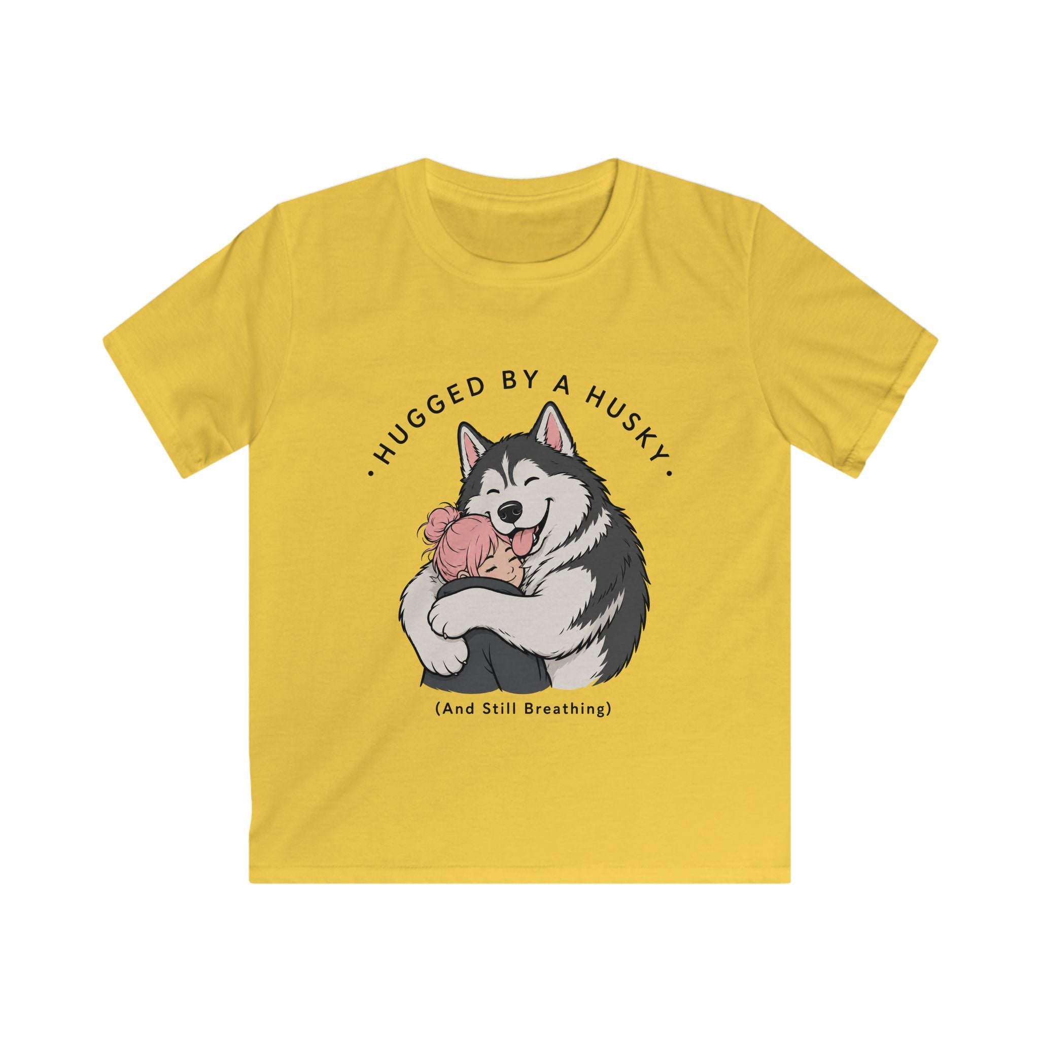 Hugged By A Husky Kids Tee